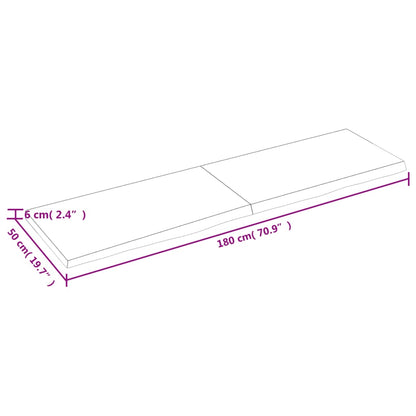 Bathroom Countertop 180x50x(2-6) cm Untreated Solid Wood