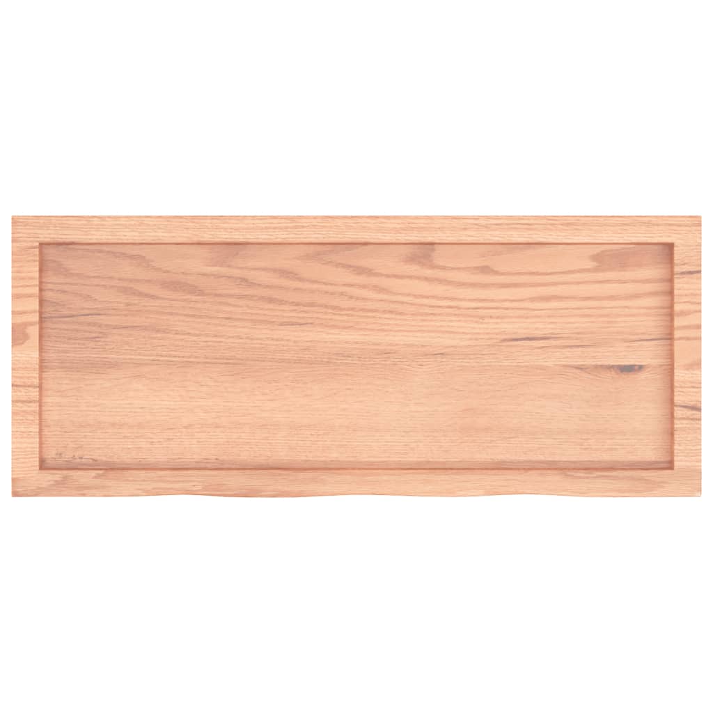 Bathroom Countertop Light Brown 100x40x(2-6)cm Treated Solid Wood