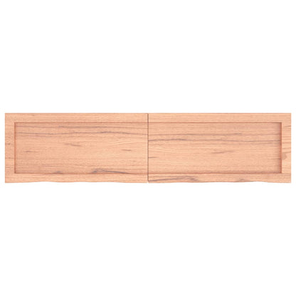 Bathroom Countertop Light Brown 120x30x(2-4)cm Treated Solid Wood