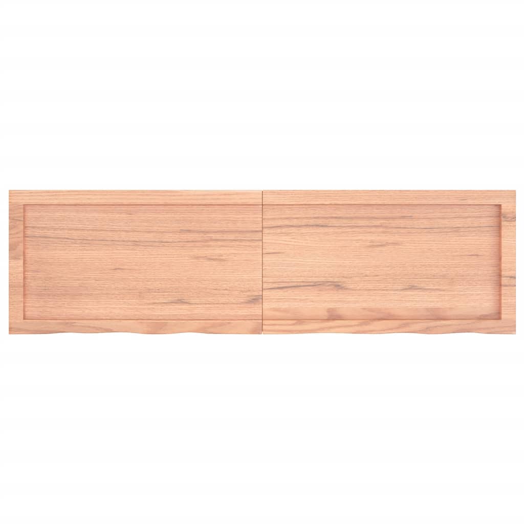 Bathroom Countertop Light Brown 140x40x(2-4)cm Treated Solid Wood