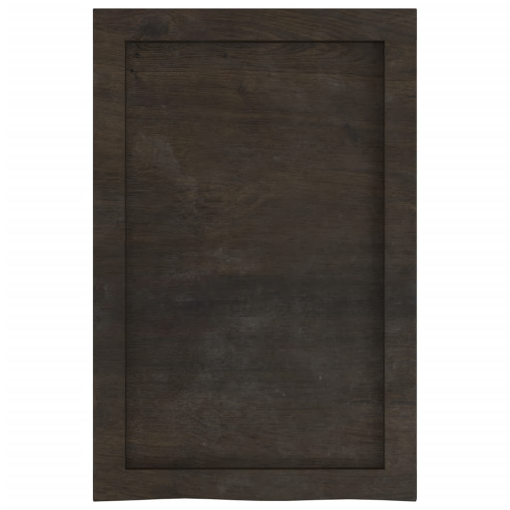 Bathroom Countertop Dark Brown 40x60x(2-6) cm Treated Solid Wood