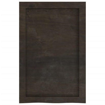 Bathroom Countertop Dark Brown 40x60x(2-6) cm Treated Solid Wood