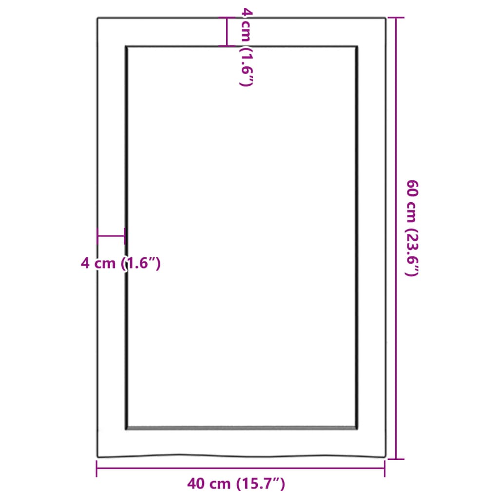 Bathroom Countertop Dark Brown 40x60x(2-6) cm Treated Solid Wood