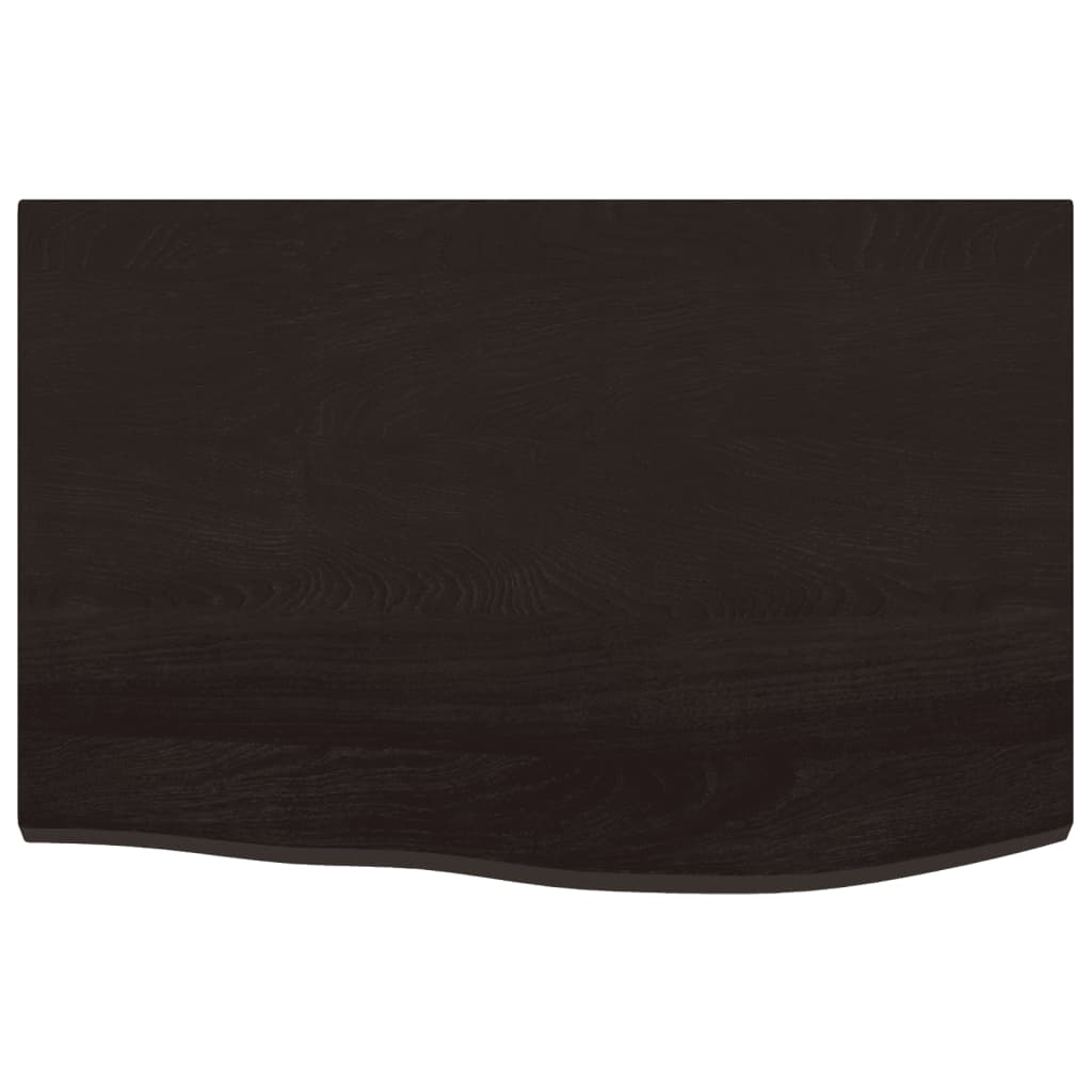 Bathroom Countertop Dark Brown 60x40x2 cm Treated Solid Wood