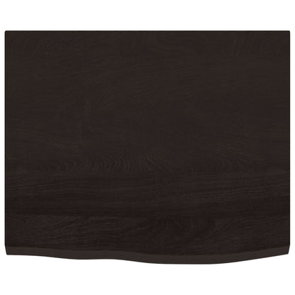 Bathroom Countertop Dark Brown 60x50x2 cm Treated Solid Wood