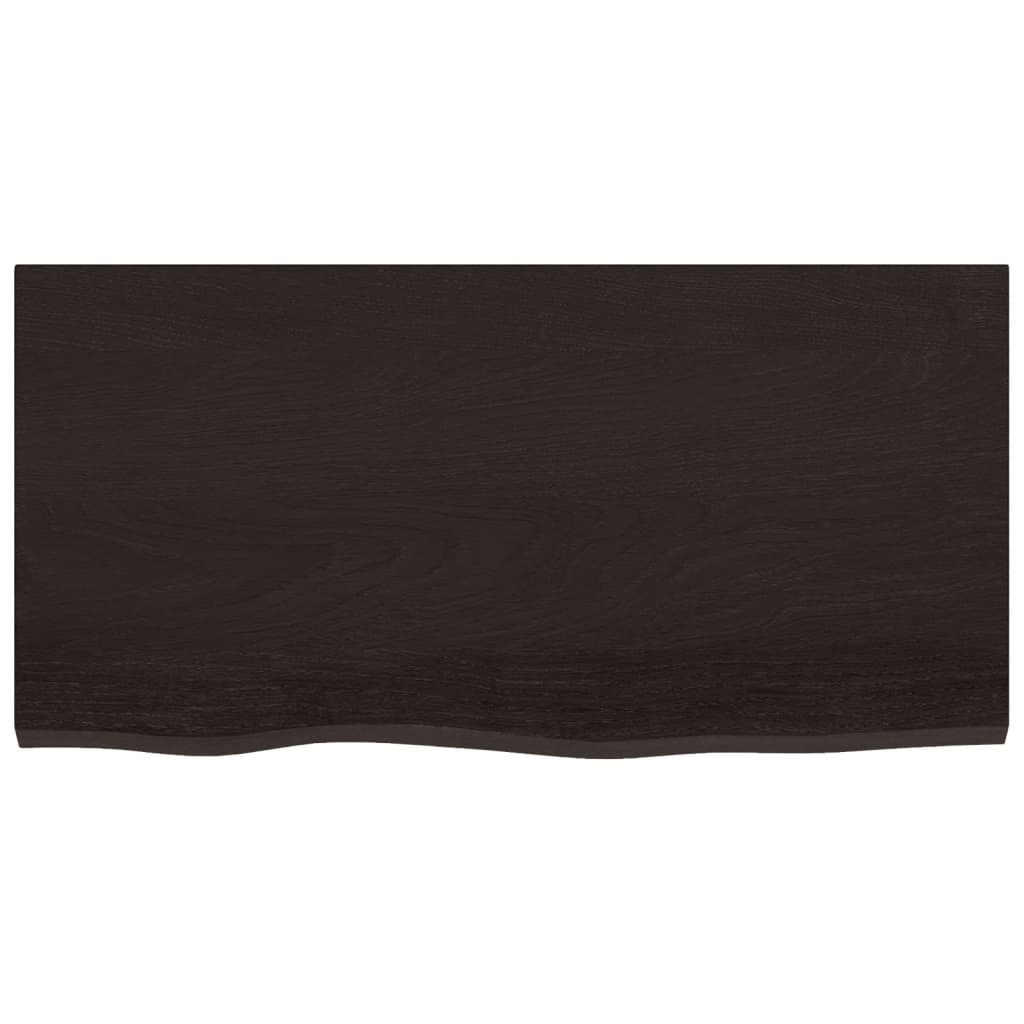 Bathroom Countertop Dark Brown 80x40x(2-6) cm Treated Solid Wood