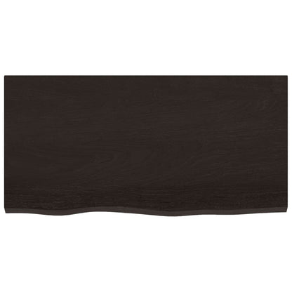 Bathroom Countertop Dark Brown 80x40x(2-6) cm Treated Solid Wood