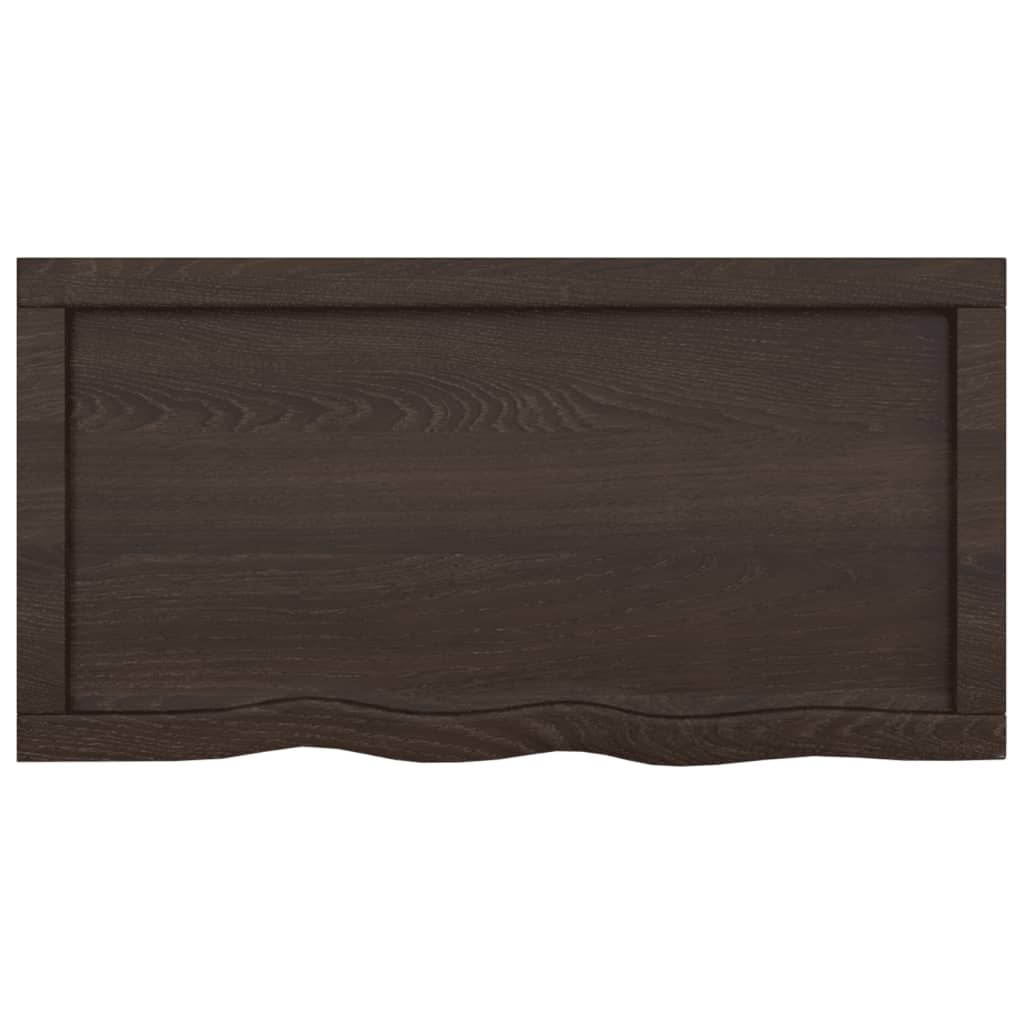 Bathroom Countertop Dark Brown 80x40x(2-6) cm Treated Solid Wood