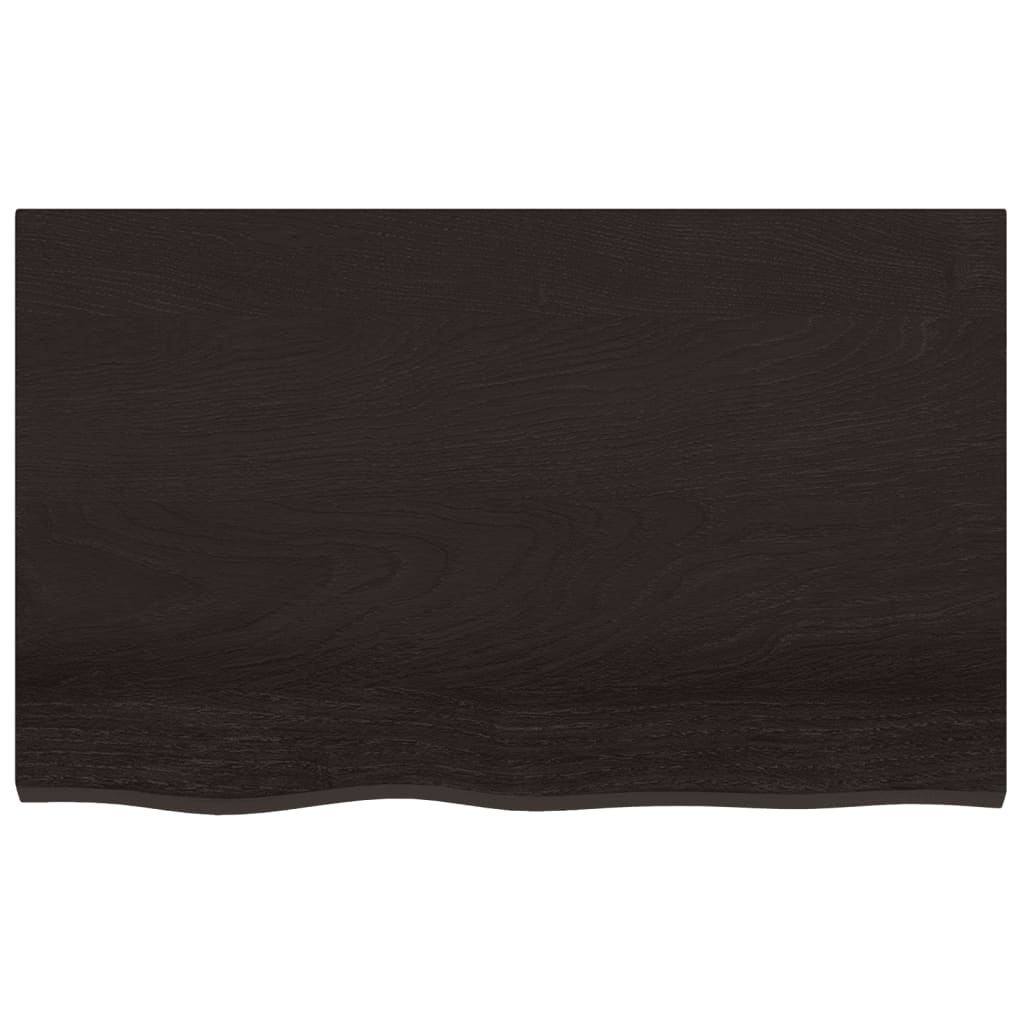 Bathroom Countertop Dark Brown 80x50x2 cm Treated Solid Wood