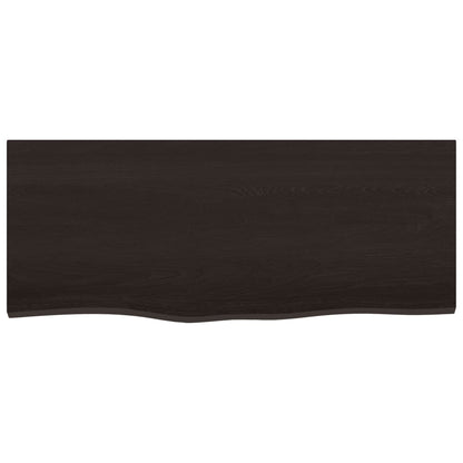 Bathroom Countertop Dark Brown 100x40x2 cm Treated Solid Wood