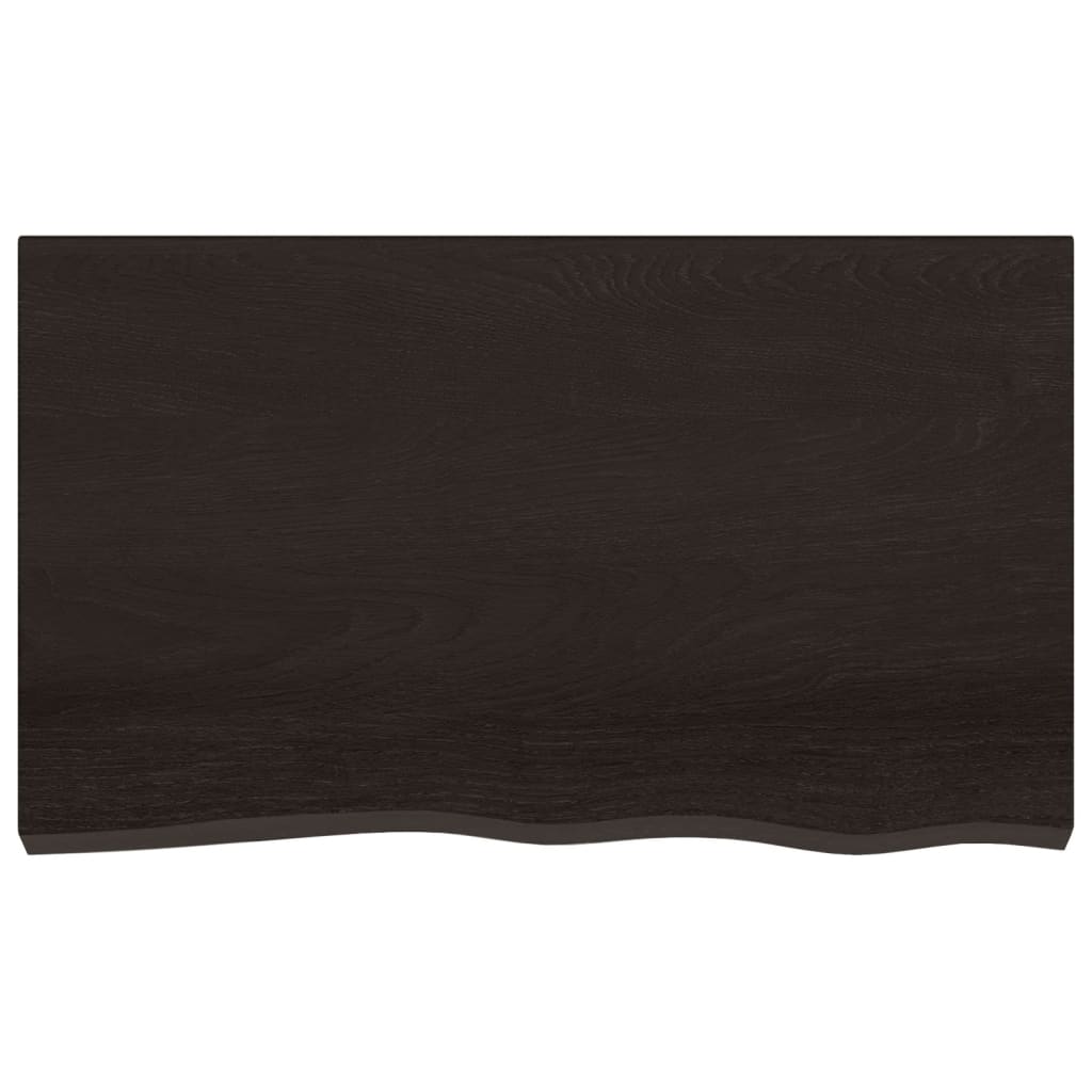 Bathroom Countertop Dark Brown 100x60x(2-6) cm Treated Solid Wood