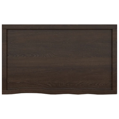 Bathroom Countertop Dark Brown 100x60x(2-6) cm Treated Solid Wood