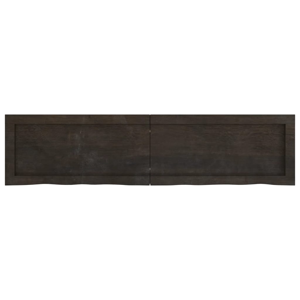 Bathroom Countertop Dark Brown 120x30x(2-6) cm Treated Solid Wood