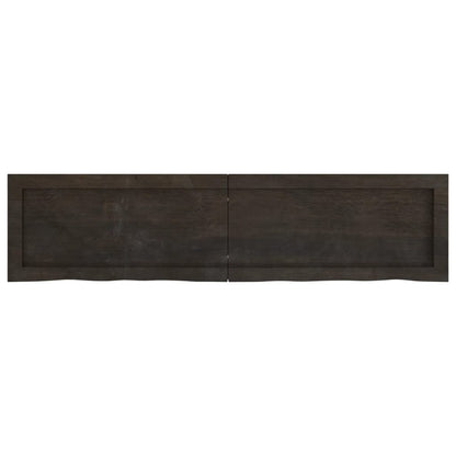 Bathroom Countertop Dark Brown 120x30x(2-6) cm Treated Solid Wood