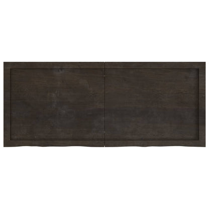 Bathroom Countertop Dark Brown 120x50x(2-4) cm Treated Solid Wood