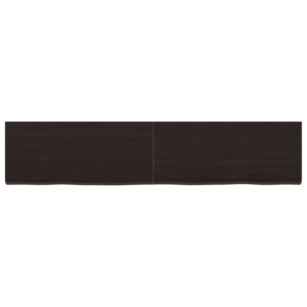 Bathroom Countertop Dark Brown 140x30x(2-4) cm Treated Solid Wood