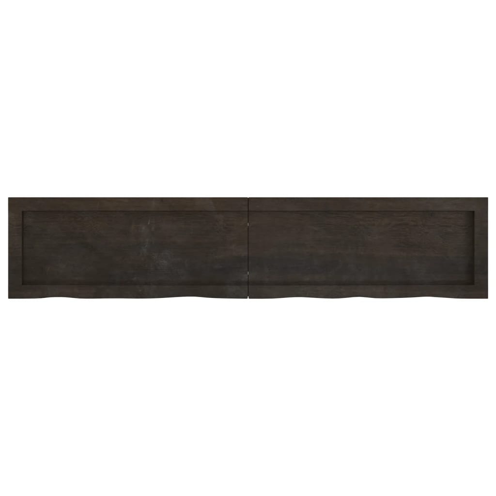 Bathroom Countertop Dark Brown 140x30x(2-4) cm Treated Solid Wood