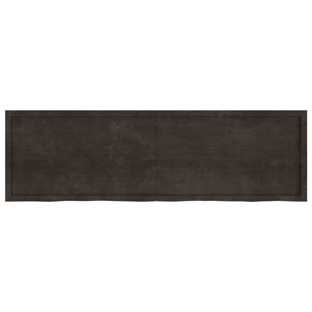 Bathroom Countertop Dark Brown 200x60x(2-6) cm Treated Solid Wood