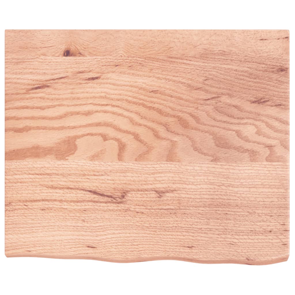 Table Top Light Brown 60x50x(2-4) cm Treated Solid Wood Oak