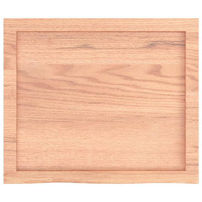 Table Top Light Brown 60x50x(2-4) cm Treated Solid Wood Oak