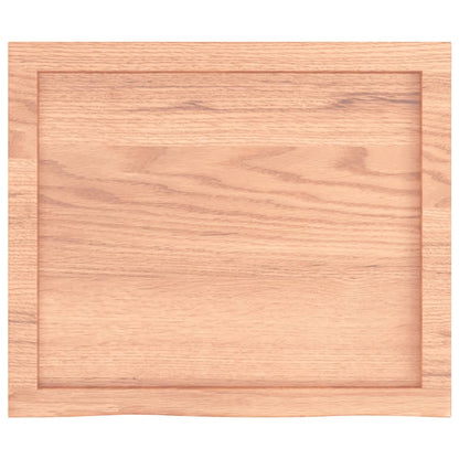 Table Top Light Brown 60x50x(2-6) cm Treated Solid Wood Oak