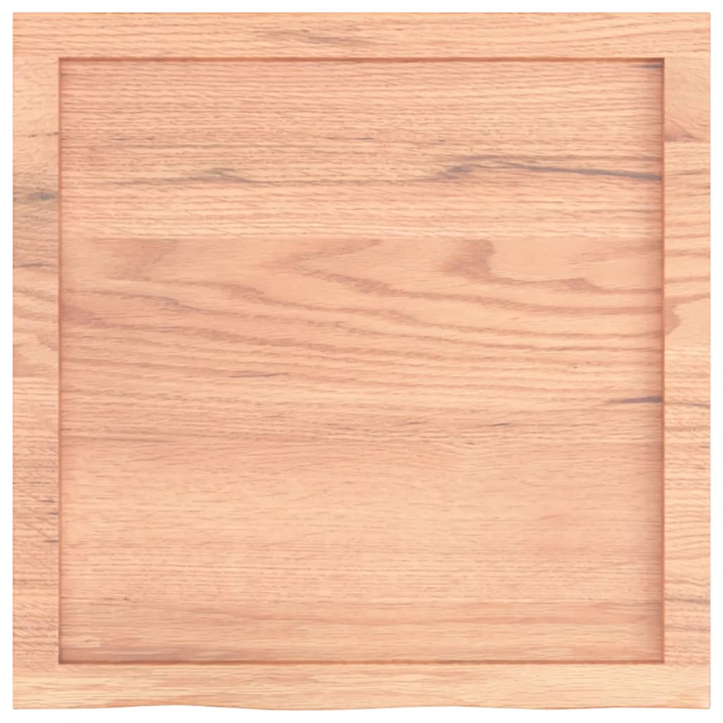 Table Top Light Brown 60x60x(2-6) cm Treated Solid Wood Oak