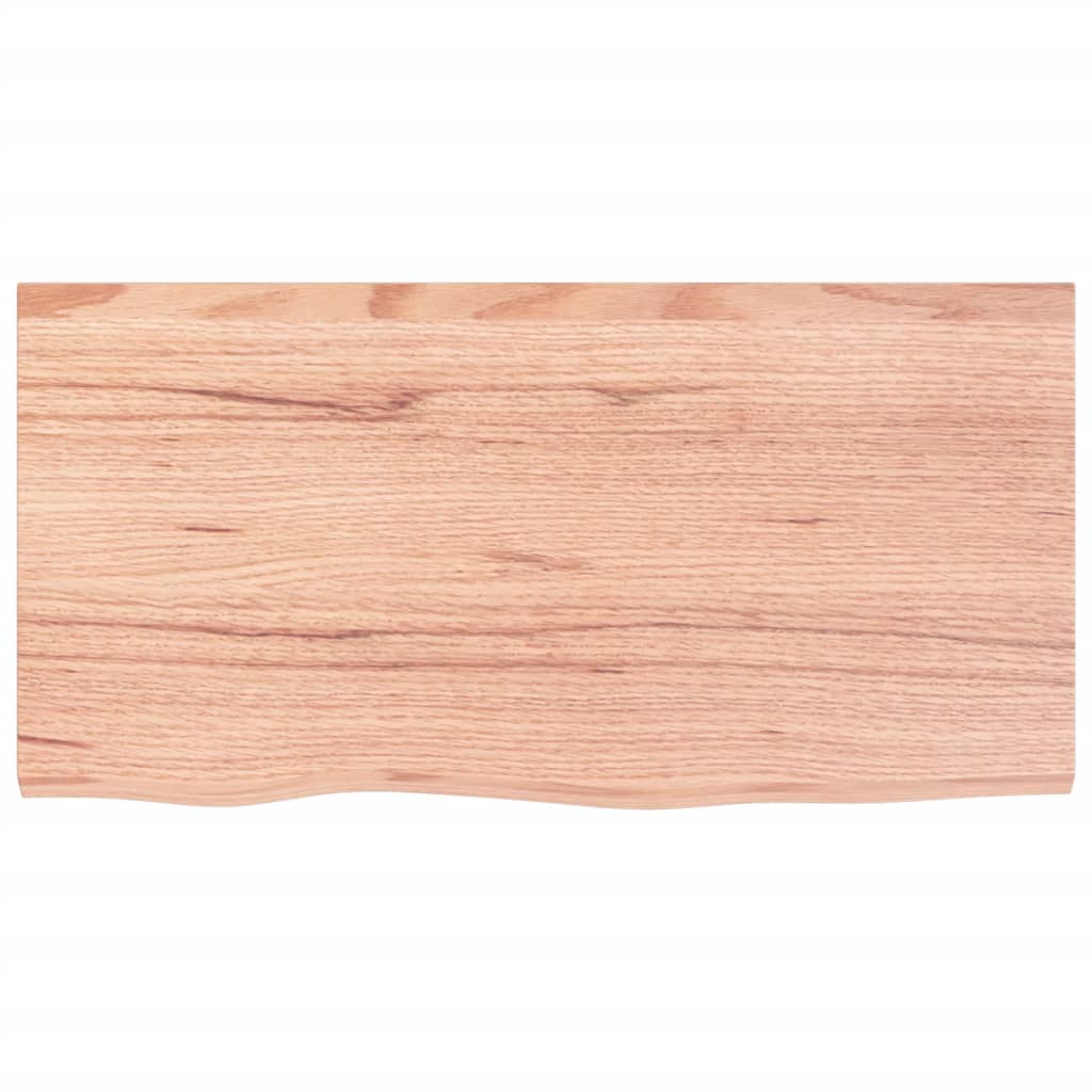 Table Top Light Brown 80x40x(2-4) cm Treated Solid Wood Oak