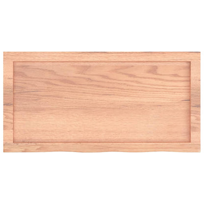 Table Top Light Brown 80x40x(2-4) cm Treated Solid Wood Oak