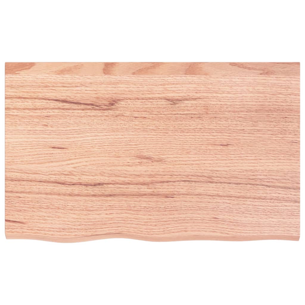 Table Top Light Brown 80x50x(2-4) cm Treated Solid Wood Oak