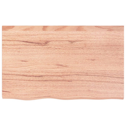 Table Top Light Brown 80x50x(2-4) cm Treated Solid Wood Oak