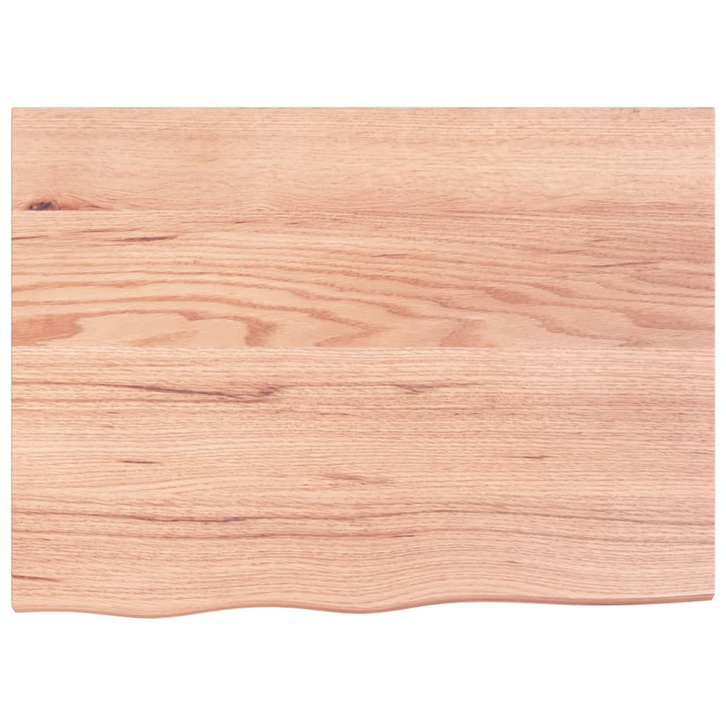 Table Top Light Brown 80x60x(2-4) cm Treated Solid Wood Oak