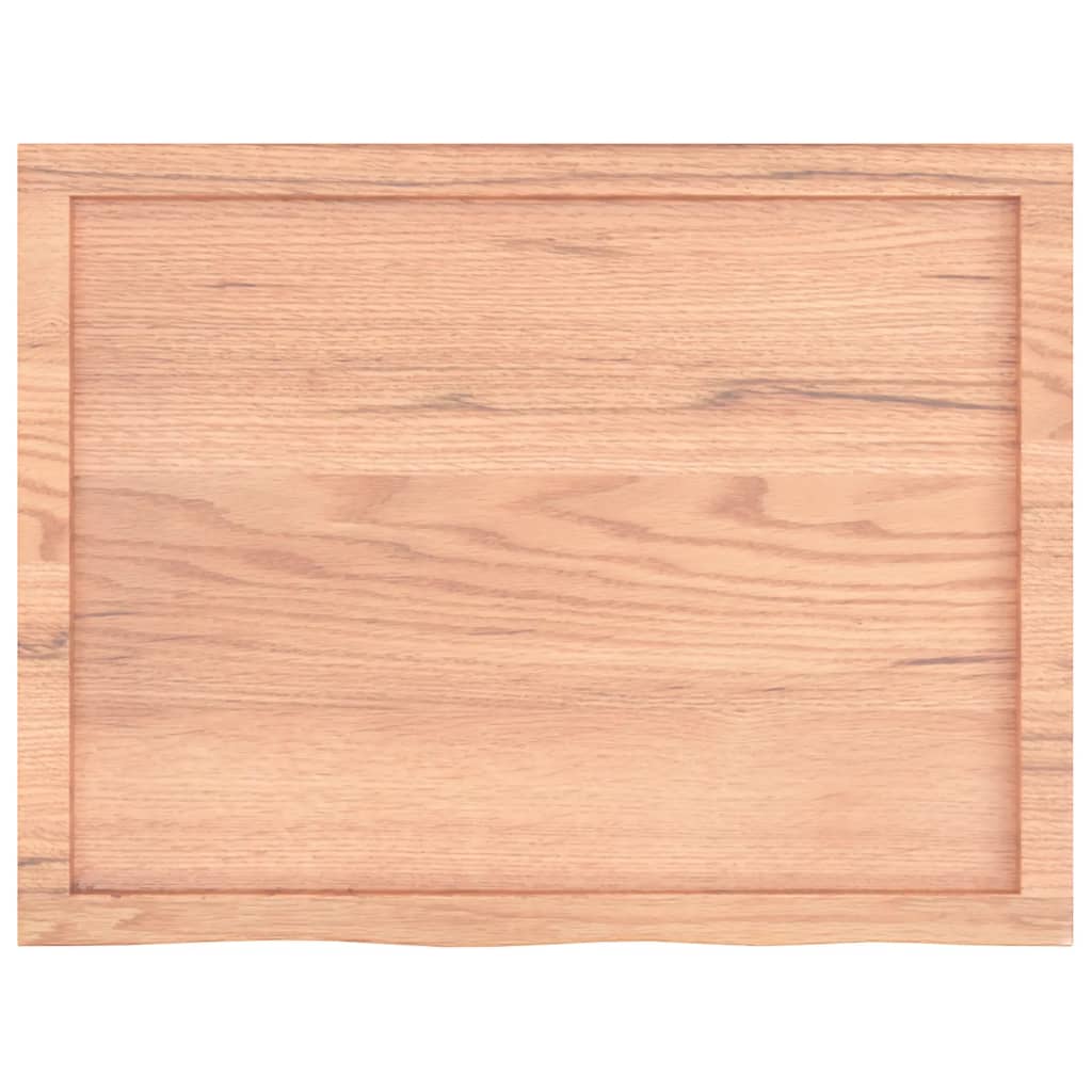 Table Top Light Brown 80x60x(2-4) cm Treated Solid Wood Oak