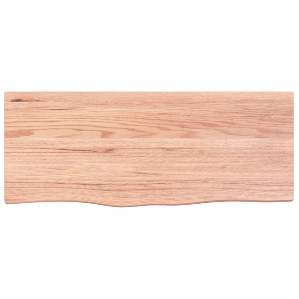 Table Top Light Brown 100x40x2 cm Treated Solid Wood Oak