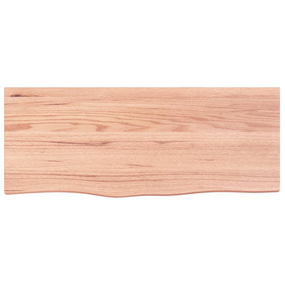 Table Top Light Brown 100x40x(2-6) cm Treated Solid Wood Oak