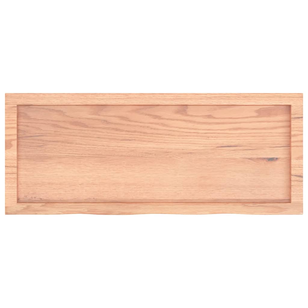 Table Top Light Brown 100x40x(2-6) cm Treated Solid Wood Oak