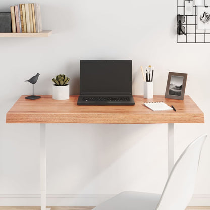 Table Top Light Brown 100x40x(2-6) cm Treated Solid Wood Oak