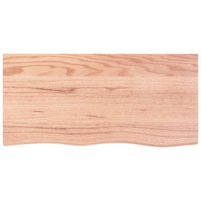 Table Top Light Brown 100x50x2 cm Treated Solid Wood Oak