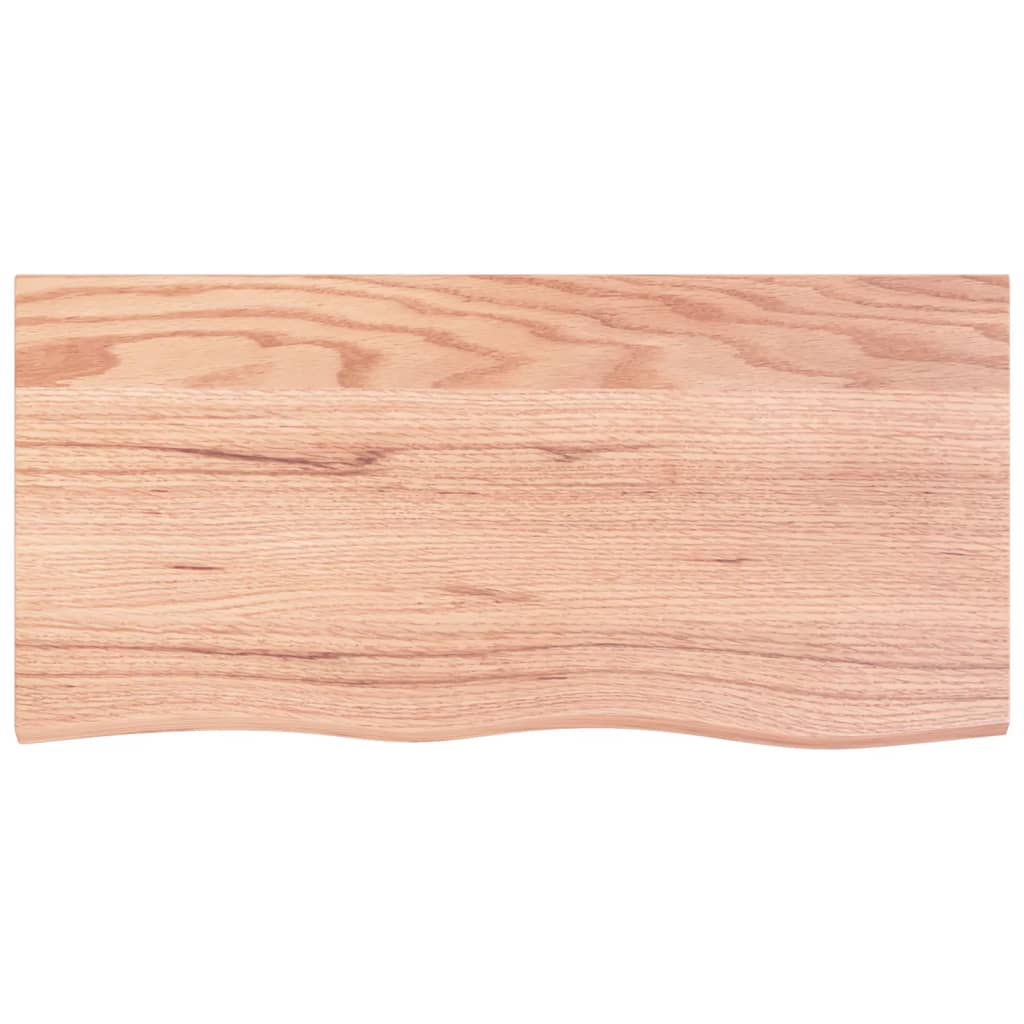 Table Top Light Brown 100x50x(2-4) cm Treated Solid Wood Oak