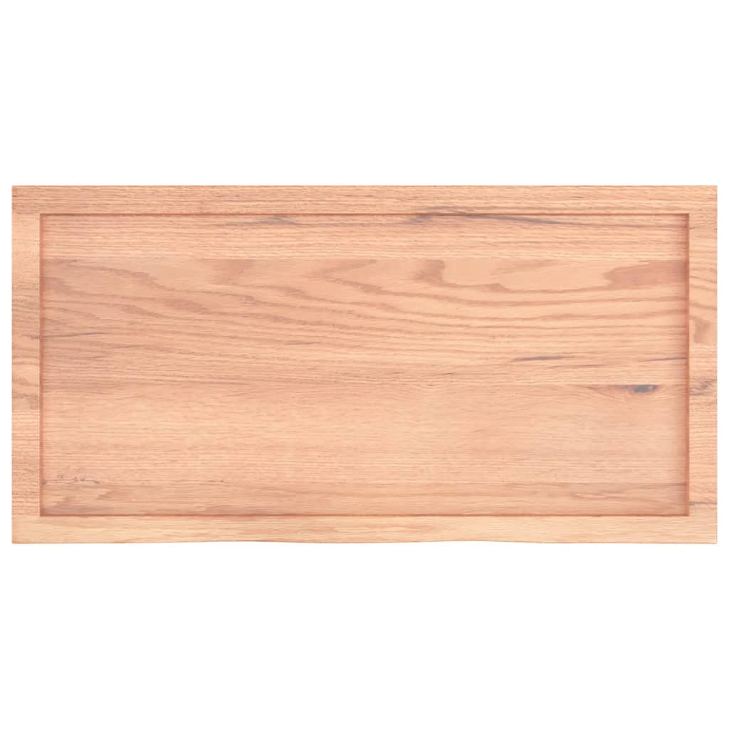 Table Top Light Brown 100x50x(2-4) cm Treated Solid Wood Oak