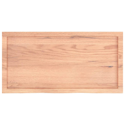 Table Top Light Brown 100x50x(2-4) cm Treated Solid Wood Oak