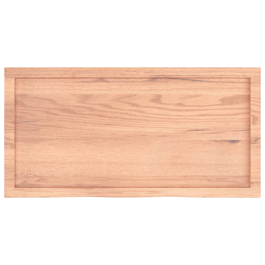 Table Top Light Brown 100x50x(2-6) cm Treated Solid Wood Oak