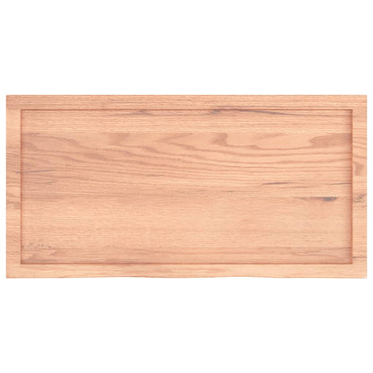 Table Top Light Brown 100x50x(2-6) cm Treated Solid Wood Oak