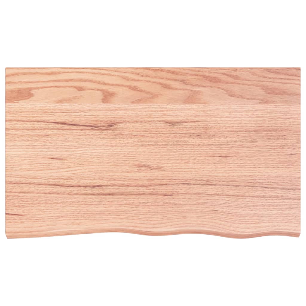 Table Top Light Brown 100x60x2 cm Treated Solid Wood Oak