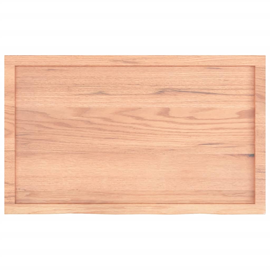 Table Top Light Brown 100x60x(2-4) cm Treated Solid Wood Oak