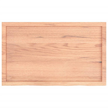 Table Top Light Brown 100x60x(2-4) cm Treated Solid Wood Oak