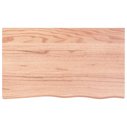 Table Top Light Brown 100x60x(2-6) cm Treated Solid Wood Oak