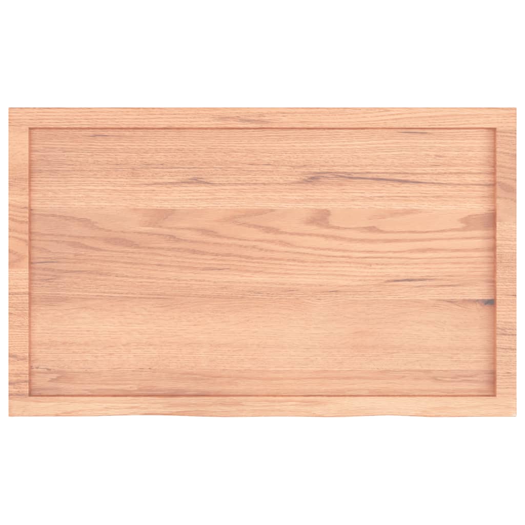 Table Top Light Brown 100x60x(2-6) cm Treated Solid Wood Oak