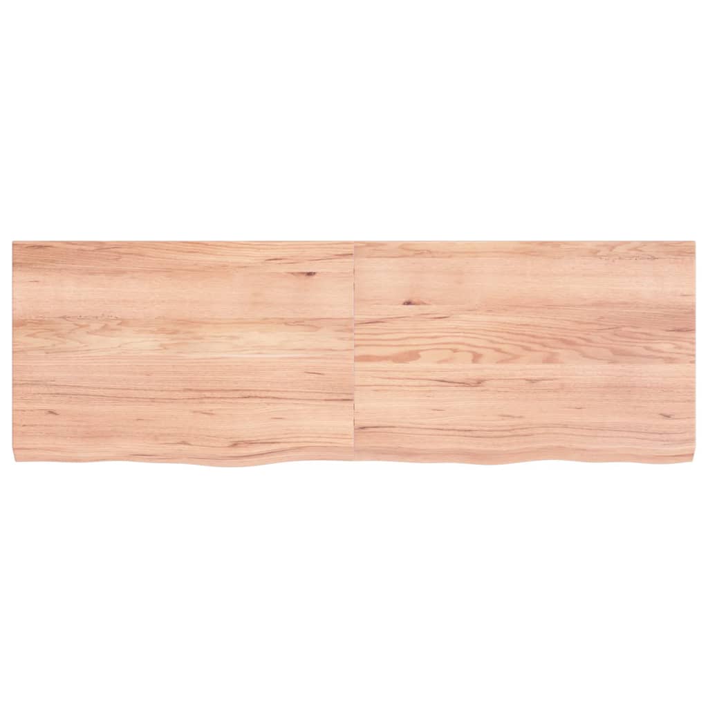 Table Top Light Brown 120x40x(2-4) cm Treated Solid Wood Oak