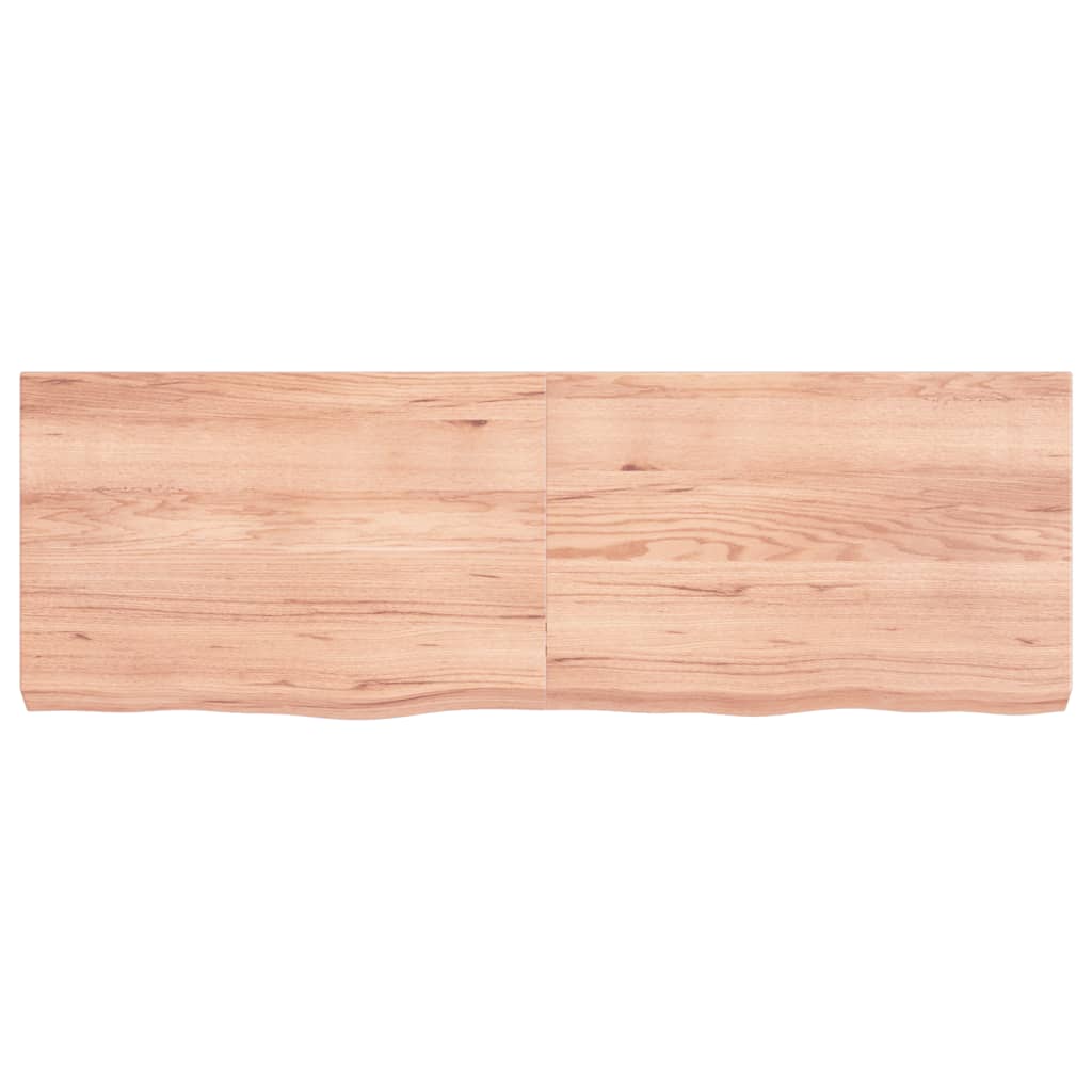 Table Top Light Brown 120x40x(2-6) cm Treated Solid Wood Oak