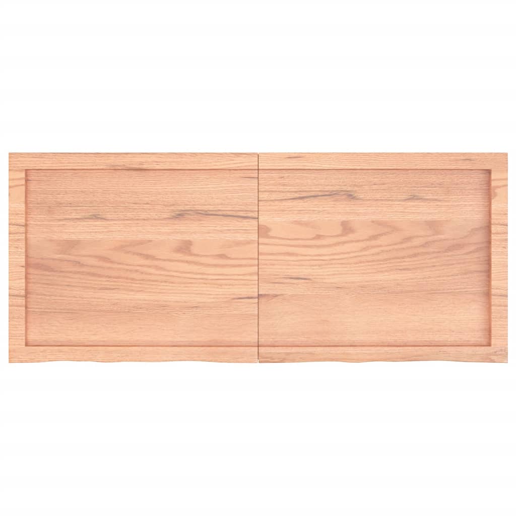 Table Top Light Brown 120x50x(2-4) cm Treated Solid Wood Oak